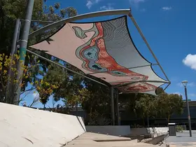 Artwork on a shade sail