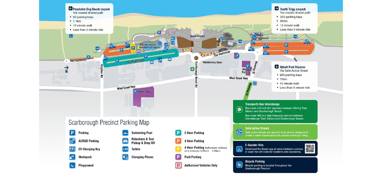 A map of Scarborough parking locations