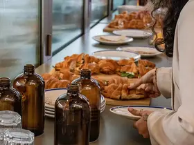 A person selecting morning tea