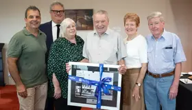 City of Stirling Mayor Mark Irwin and CEO Stevan Rodic with Jack Le Cras OAM and family