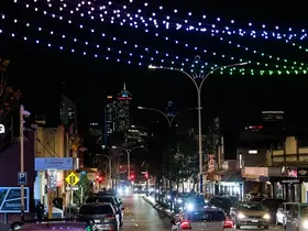 Feature lights above Beaufort Street