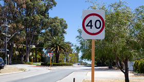 A 40km sign on a Karrinyup road