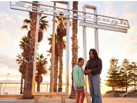 A mother and daughter on the Scarborough Beach Play Trail