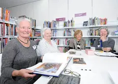 A book club at a library