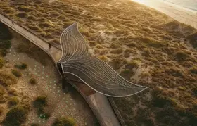 An aerial view of the proposed Coastal Boardwalk concept 