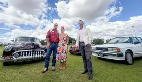 Mayor Mark Irwin with vintage cars