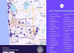A map of e-scooter parking spots in the City of Stirling