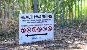 Sign of health warning from Water Corporation