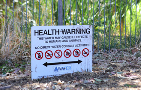 Sign of health warning from Water Corporation