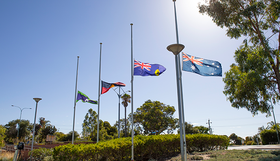 Flags at half mast