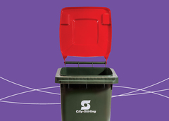 Red -lid general waste bin