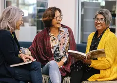 A group of women in a library