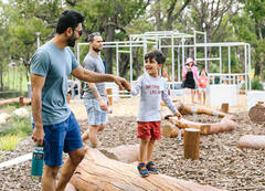 Kids playing on playground