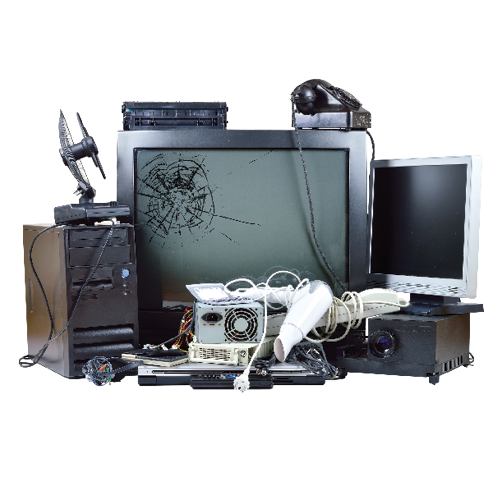 A pile of electronic waste