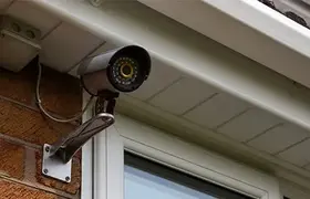 a camera on a wall
