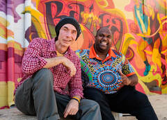 Image of artists with Mural at Balga Plaza