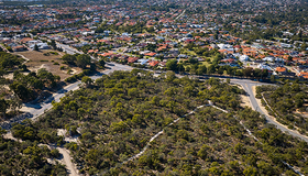 An aerial view of bushland