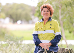 A volunteer in workwear