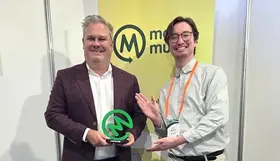 CEO Stevan Rodic holding the award