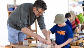 A child crafting