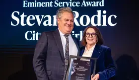 CEO Stevan Rodic with his award