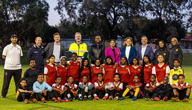 Mayor Mark Irown, City Councillors and Northern City Football Club