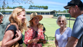 Residents talking