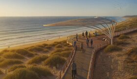 A concept image for the Coastal Boardwalk