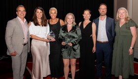 Mayor Mark Irwin with City staff at the awards