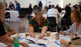 Workshop participants chatting