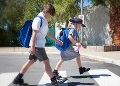 Children on a pedestrian crossing