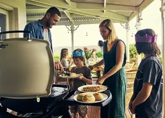 A family barbecue outdoors