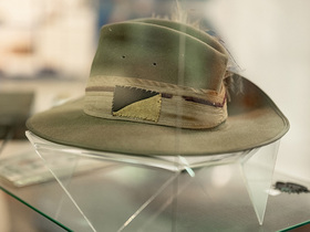 A khaki hat