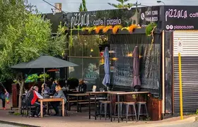 Outdoor seating of Pizzaca the restaurant