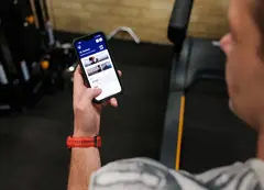 A person looking at the app
