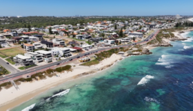 An aerial view of the coastline