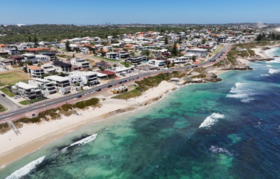 An aerial view of the coastline