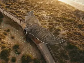 a structure with a wing on it