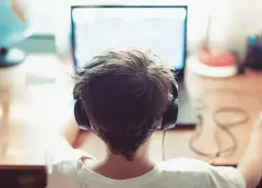A child using a computer