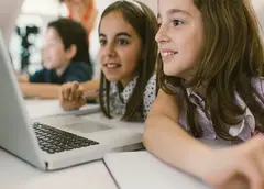 Children using a laptop