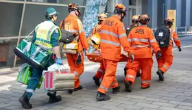 SES volunteers carrying a stretcher