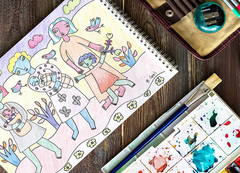Mural colouring sheets