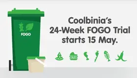 A graphic reading "Coolbinia's 24-Week FOGO Trial starts 15 May"