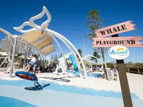 Children playing on the Whale Playground