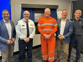 Mayor Mark Irwin with Darren Klemm, Peter Davis, Paul Papalia and Andrew Duckworth