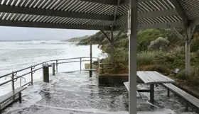 a water flowing over a beach