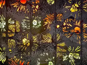 Illuminated soffit artwork spanning 43 metres in length