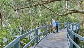 A couple on a walking trail