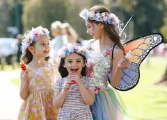 Little girls dressed as fairies