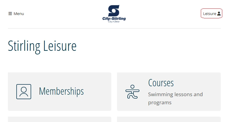 Step-2 Stirling Leisure homepage